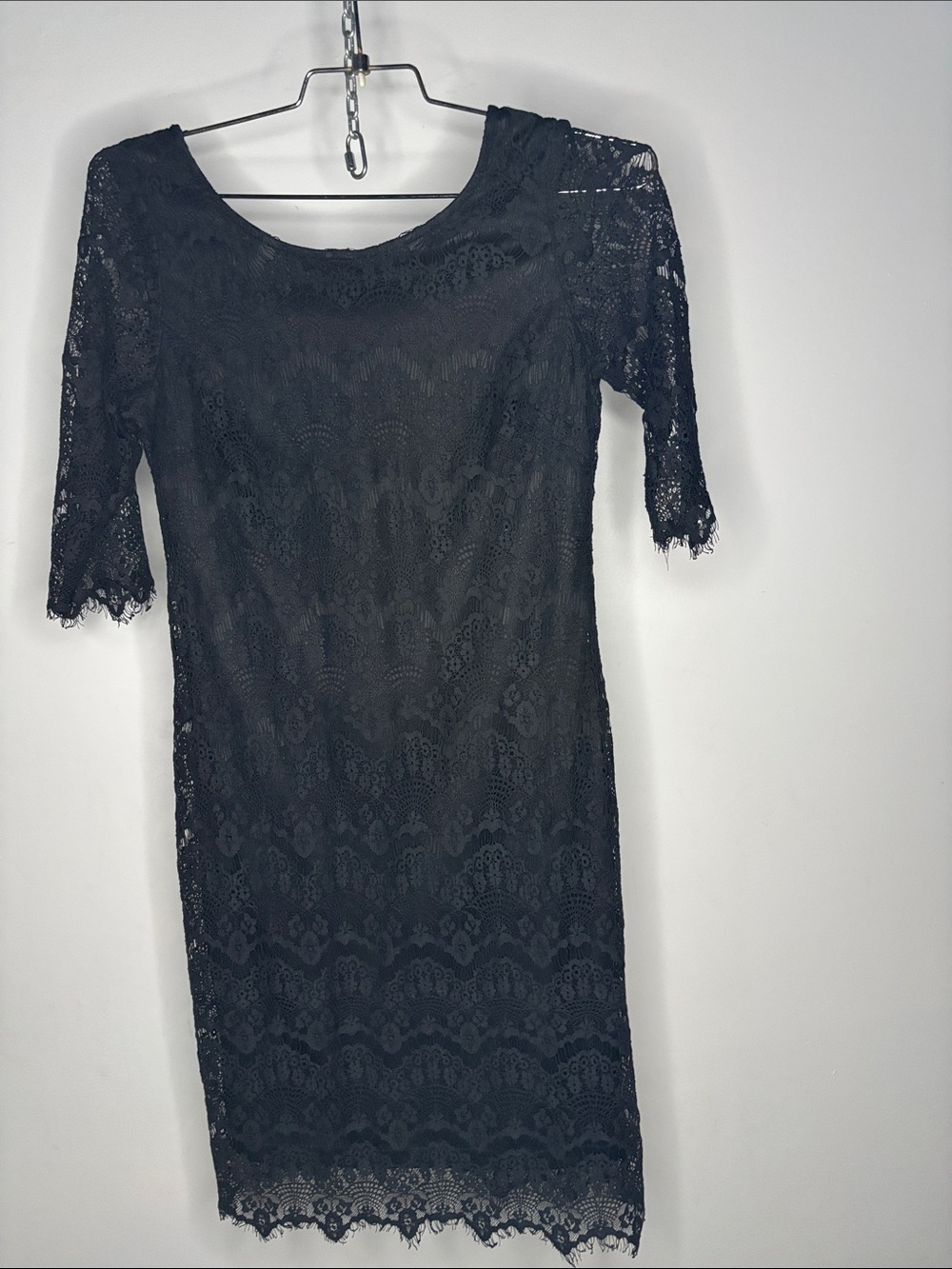 Allison Joy Black Lace Midi Dress